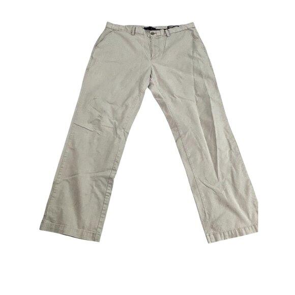 Kirkland Signature Mens Chino Pants 38x32 Beige Cotton Blend Stretch Classic Fit - Picture 1 of 10